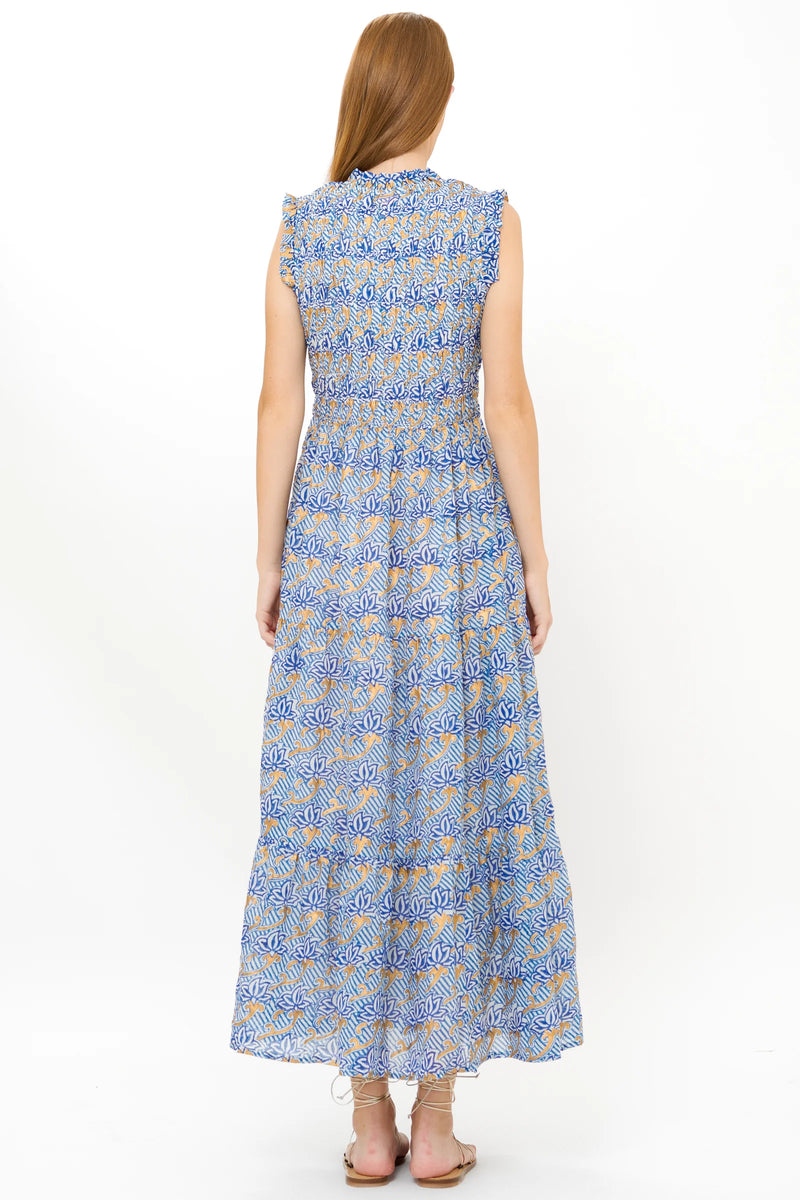 Oliphant Smocked Maxi Dress 2026 Florence Blue – A Tempo New York