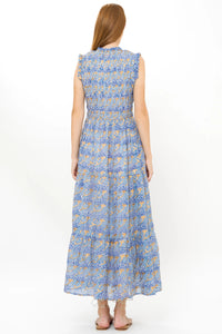 oliphant smocked maxi dress FINAL SALE OLIPHANT Sleeveless Smocked Maxi Dress Ziggy Blue