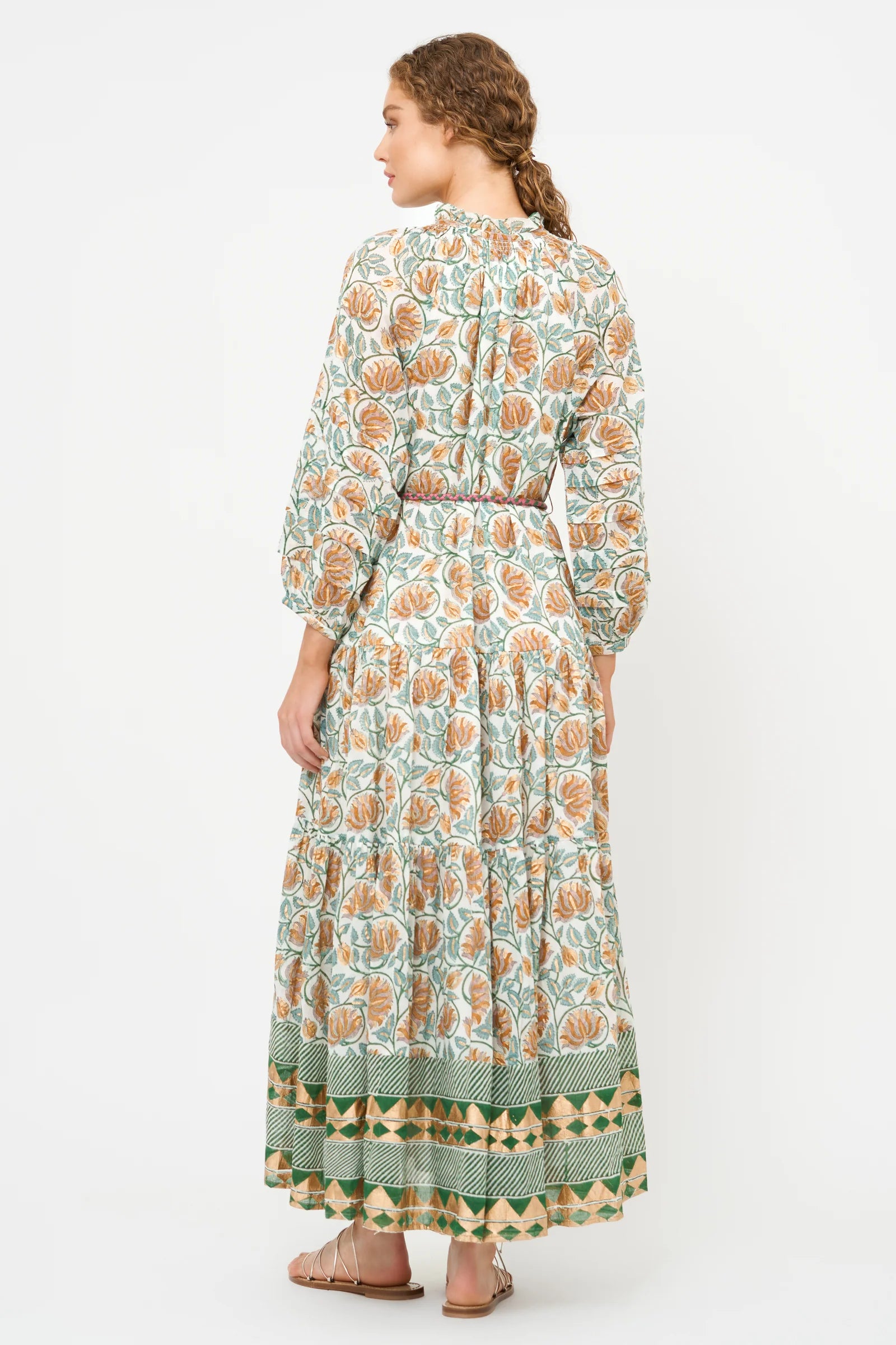 oliphant fall dresses Oliphant Cuff Sleeve Maxi Dress Montenegro Green – A Tempo New York