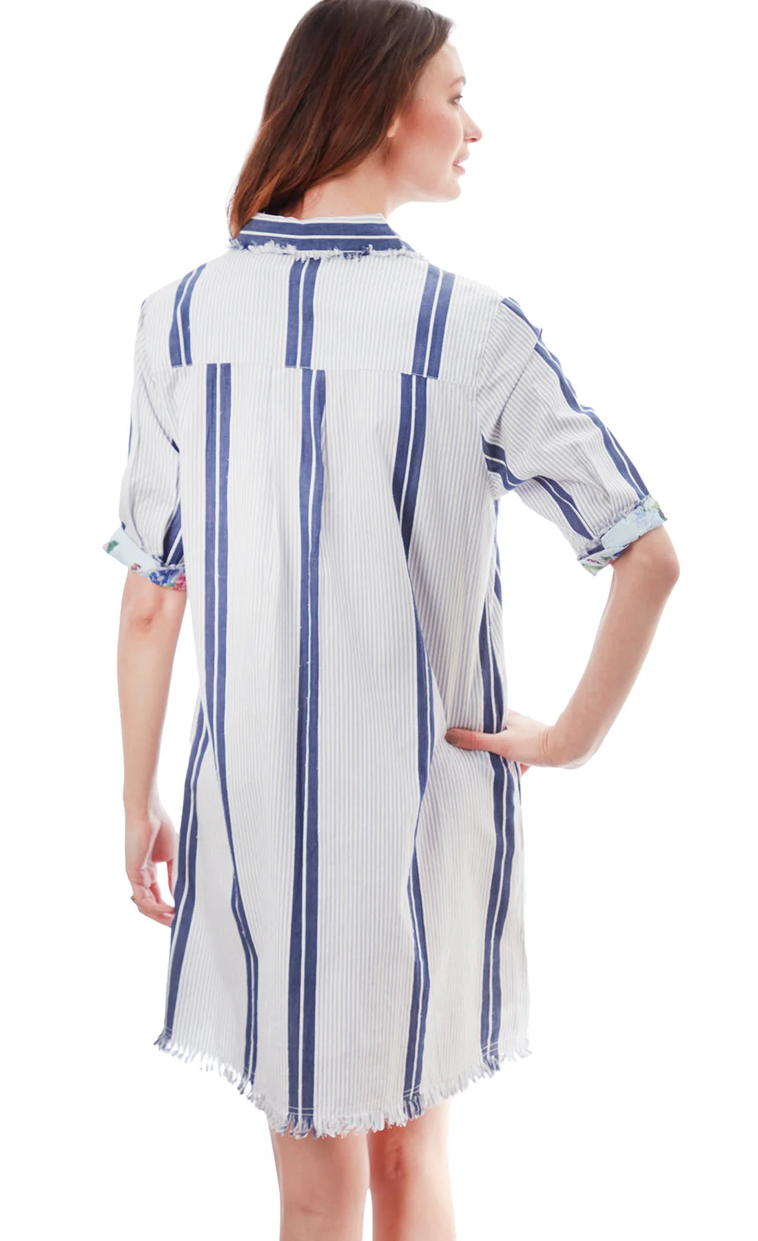 Dizzy Lizzie Chatham Dress Blu Stripes