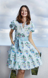 Dizzy Lizzie Litchfield Blu Hydrangeas Dress