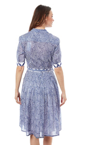 Dizzy Lizzie Mrs. Maisel Dress 25" Blu/Geo