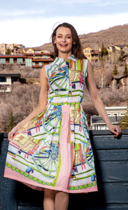 Dizzy Lizzie Sausalito Dress Pink Wheel