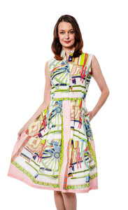 Dizzy Lizzie Sausalito Dress Pink Wheel