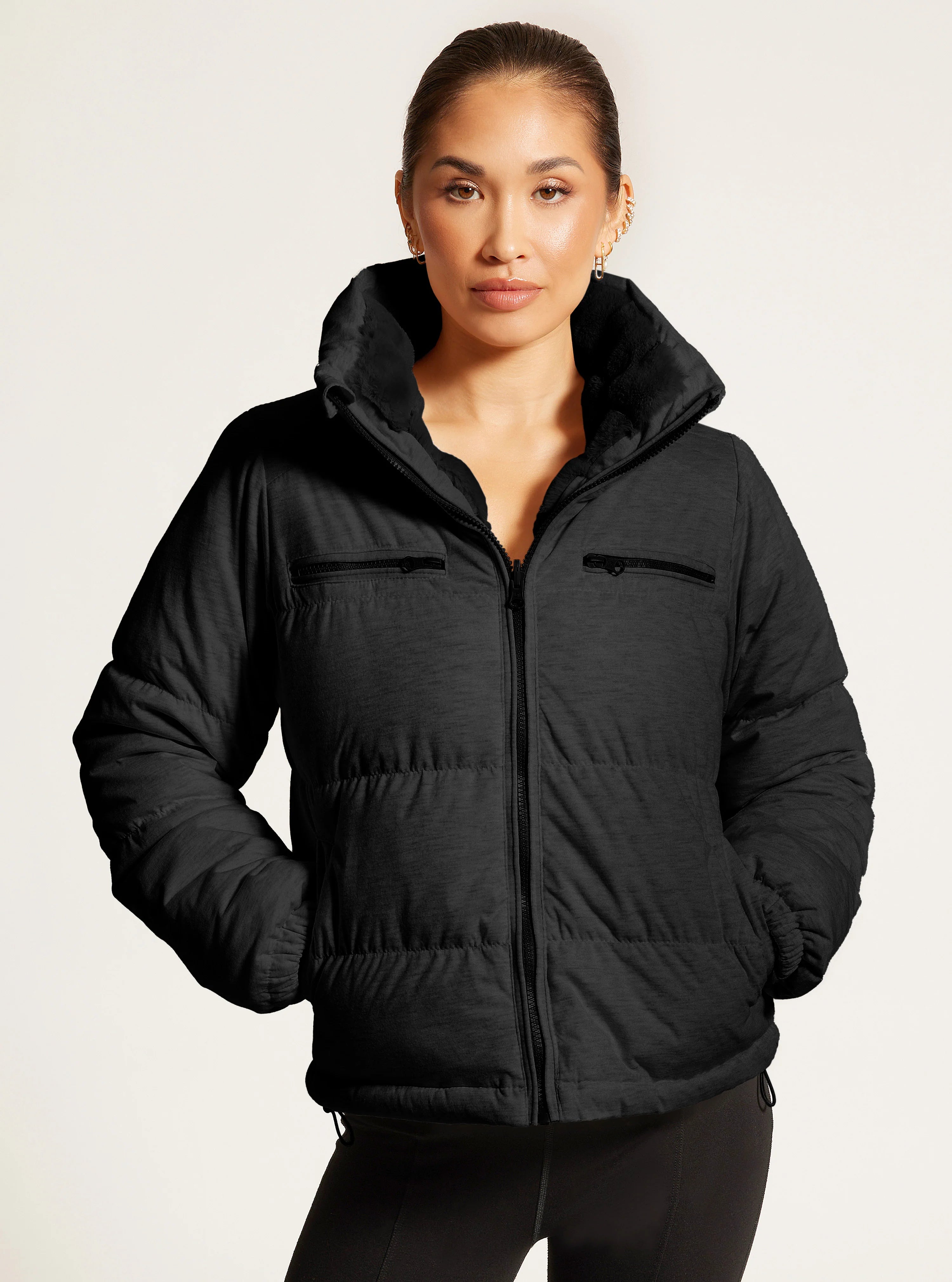 Blanc Noir Adventurer Puffer Reversible Jacket Black