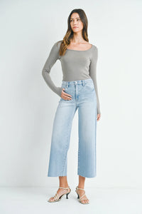 Just Black Denim Scissor Cut Wide Leg Jeans