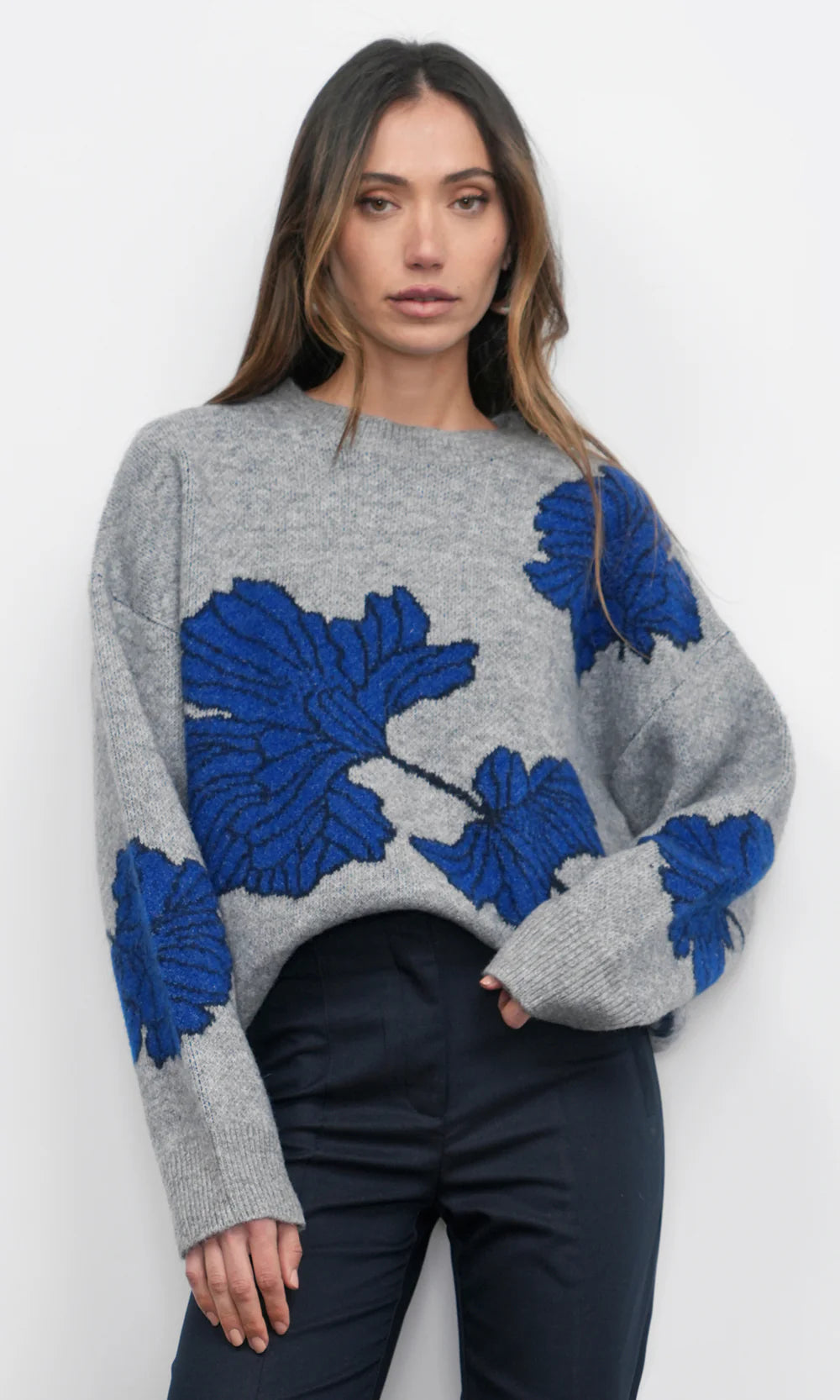 Greylin Benette Instarsia Flower Sweater