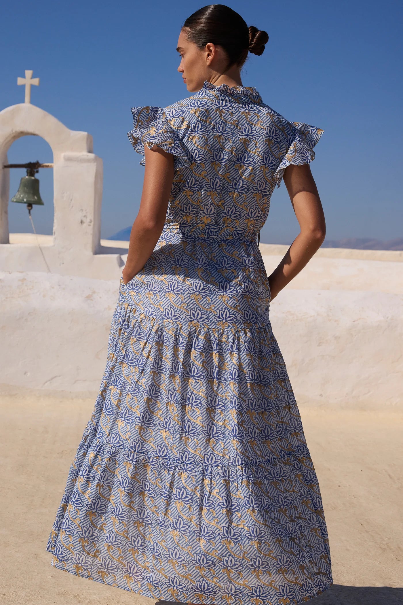 Oliphant Ruffle Maxi Dress 26 Florence Blue – A Tempo New York