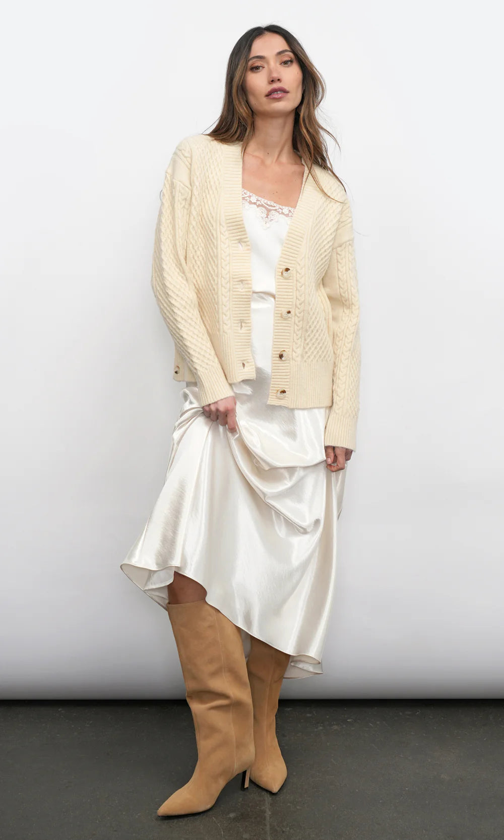Greylin Vickie Cable Knit Cardigan