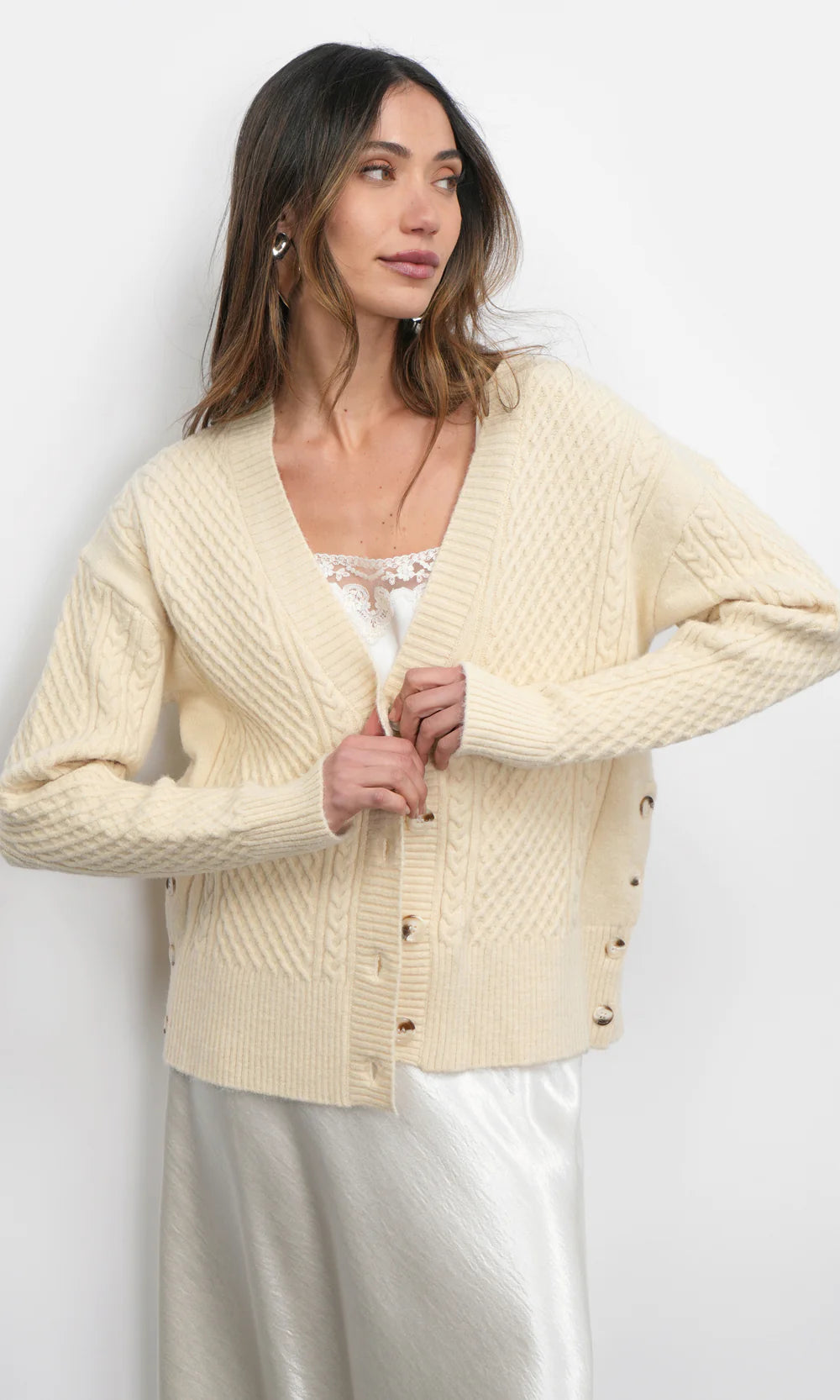 Greylin Vickie Cable Knit Cardigan