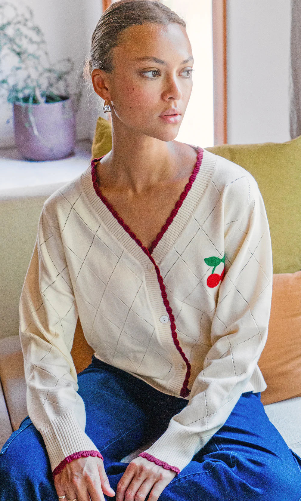 Greylin Cherry Knit Cardigan