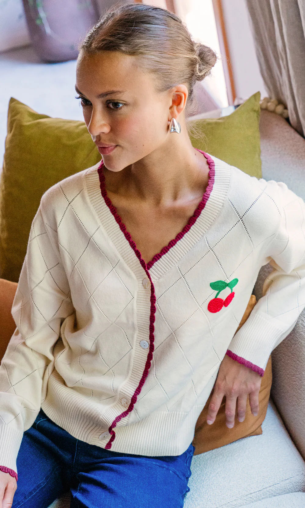 Greylin Cherry Knit Cardigan