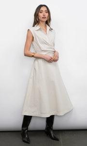 Greylin Lorena Stripe Shirt Midi Dress
