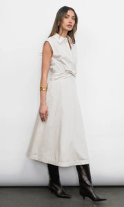 Greylin Lorena Stripe Shirt Midi Dress