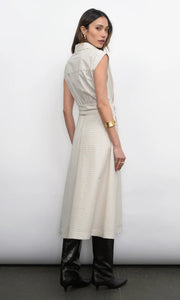 Greylin Lorena Stripe Shirt Midi Dress
