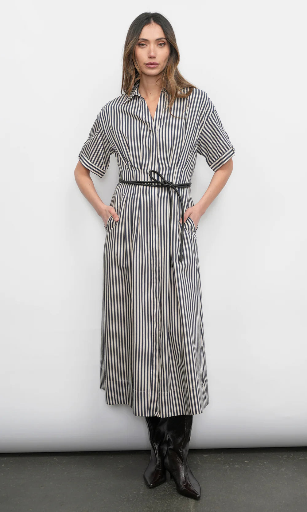 Greylin Vanisa Stripe Midi Dress