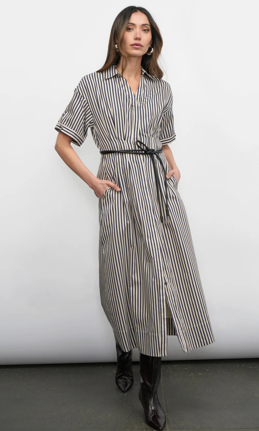 Greylin Vanisa Stripe Midi Dress