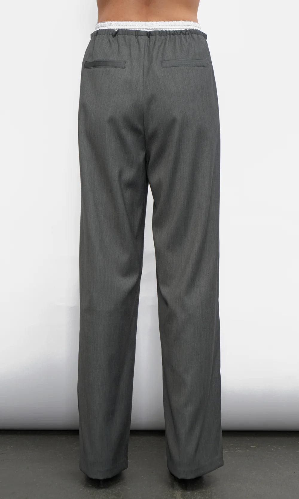 Greylin Coltrane Double Waist Band Trousers Charcoal