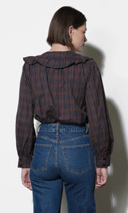 Greylin Peter Pan Collar Plaid Blouse