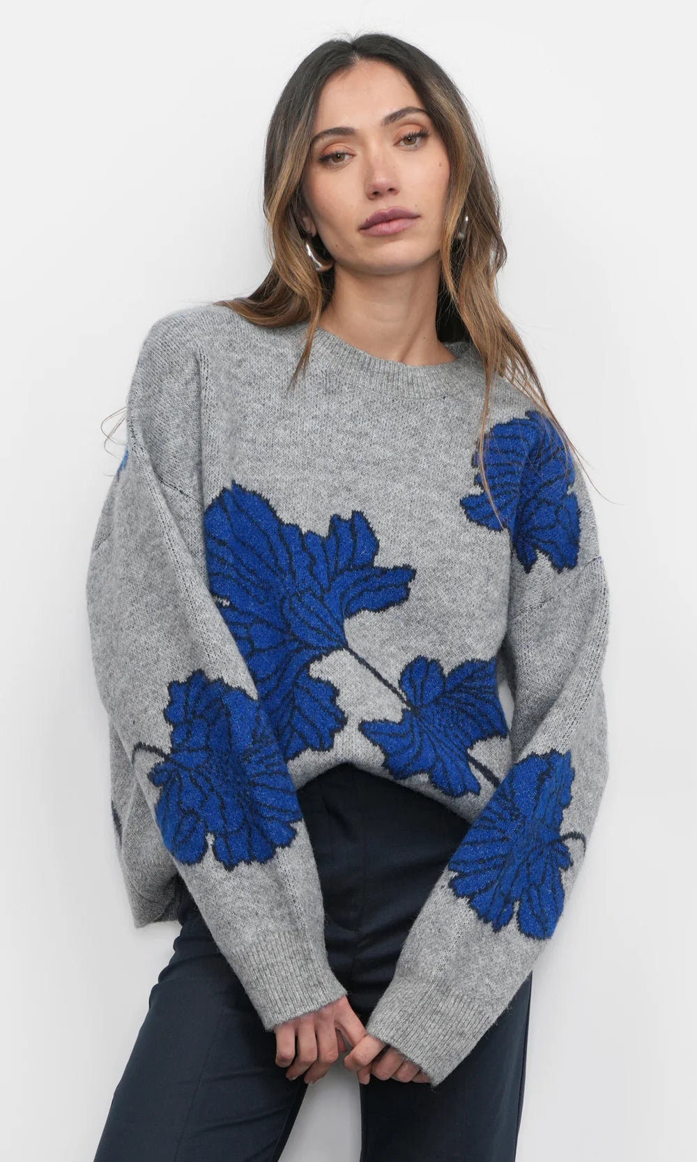 Greylin Benette Instarsia Flower Sweater