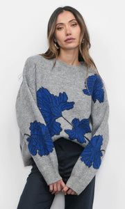 Greylin Benette Instarsia Flower Sweater