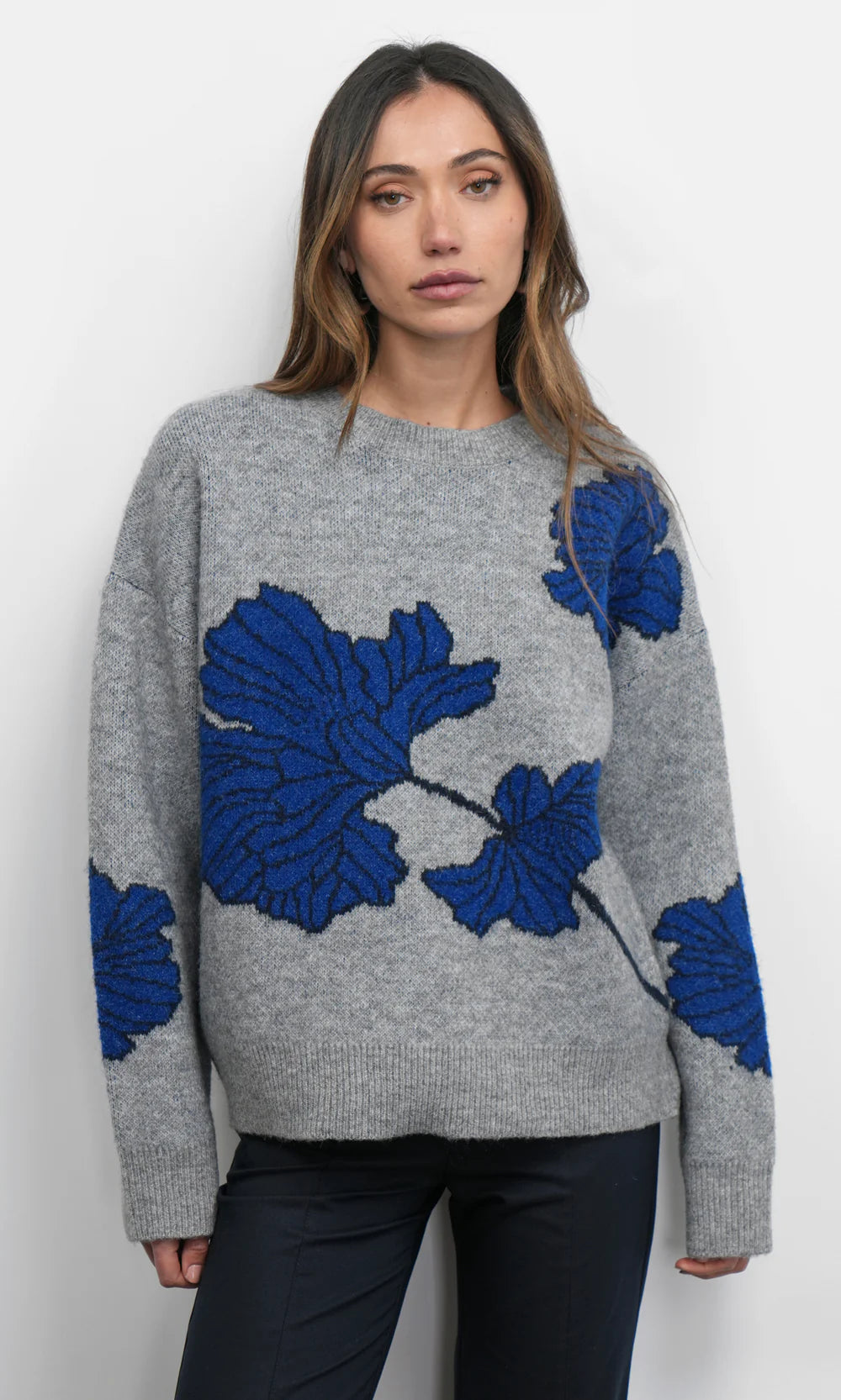 Greylin Benette Instarsia Flower Sweater