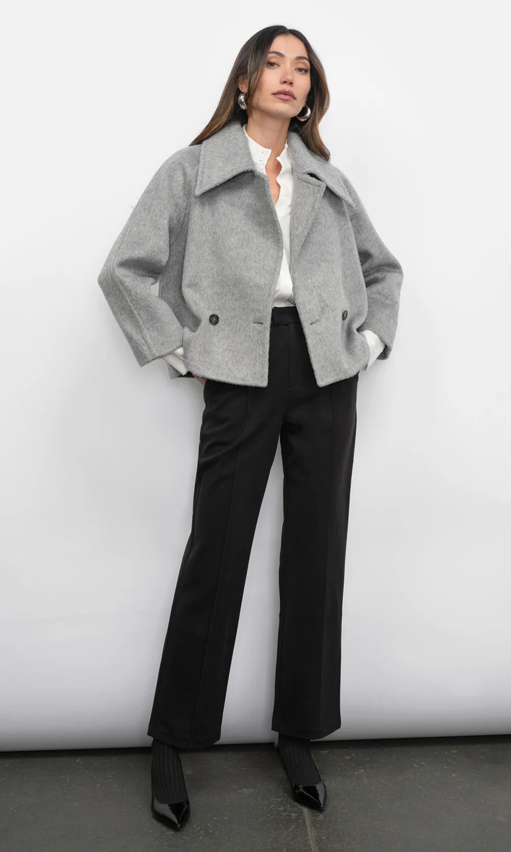 Greylin Eva Short Light Grey Coat