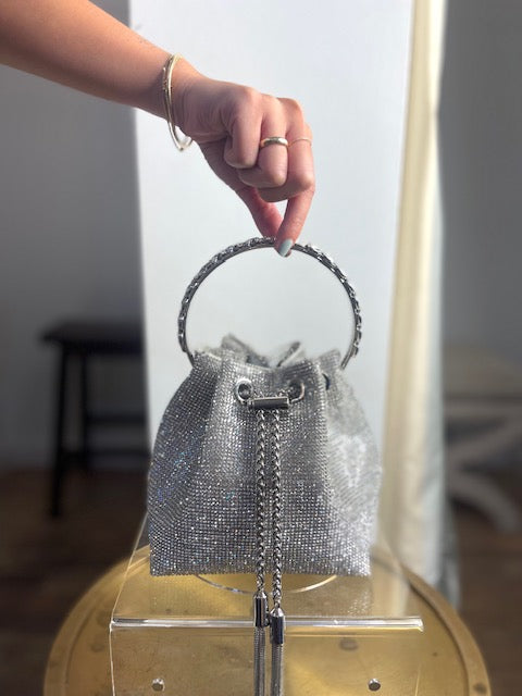 Sondra Roberts Drawstring Rhinestone Bag