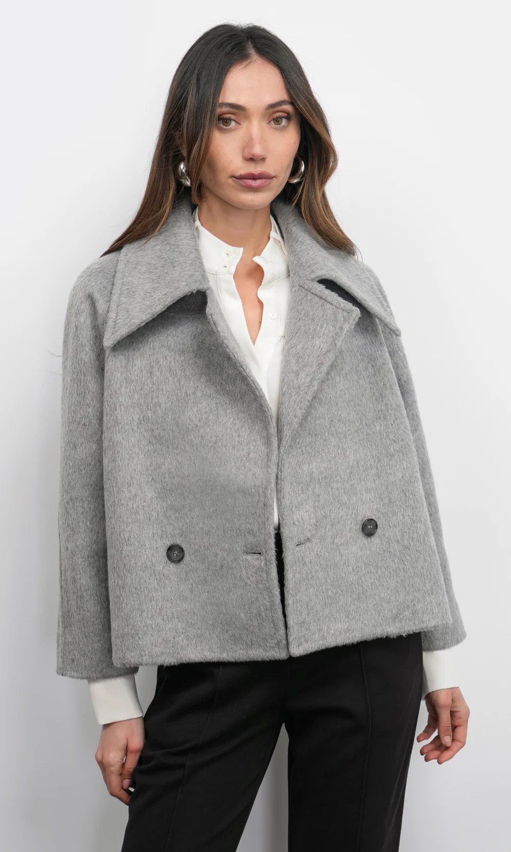 Greylin Eva Short Light Grey Coat