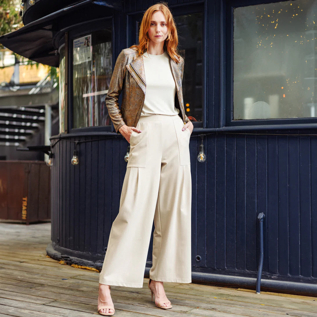 Clara Sunwoo Liquid Shimmer Zip Jacket Copper