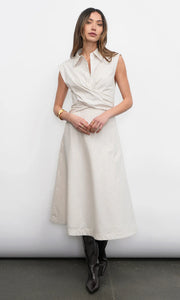 Greylin Lorena Stripe Shirt Midi Dress