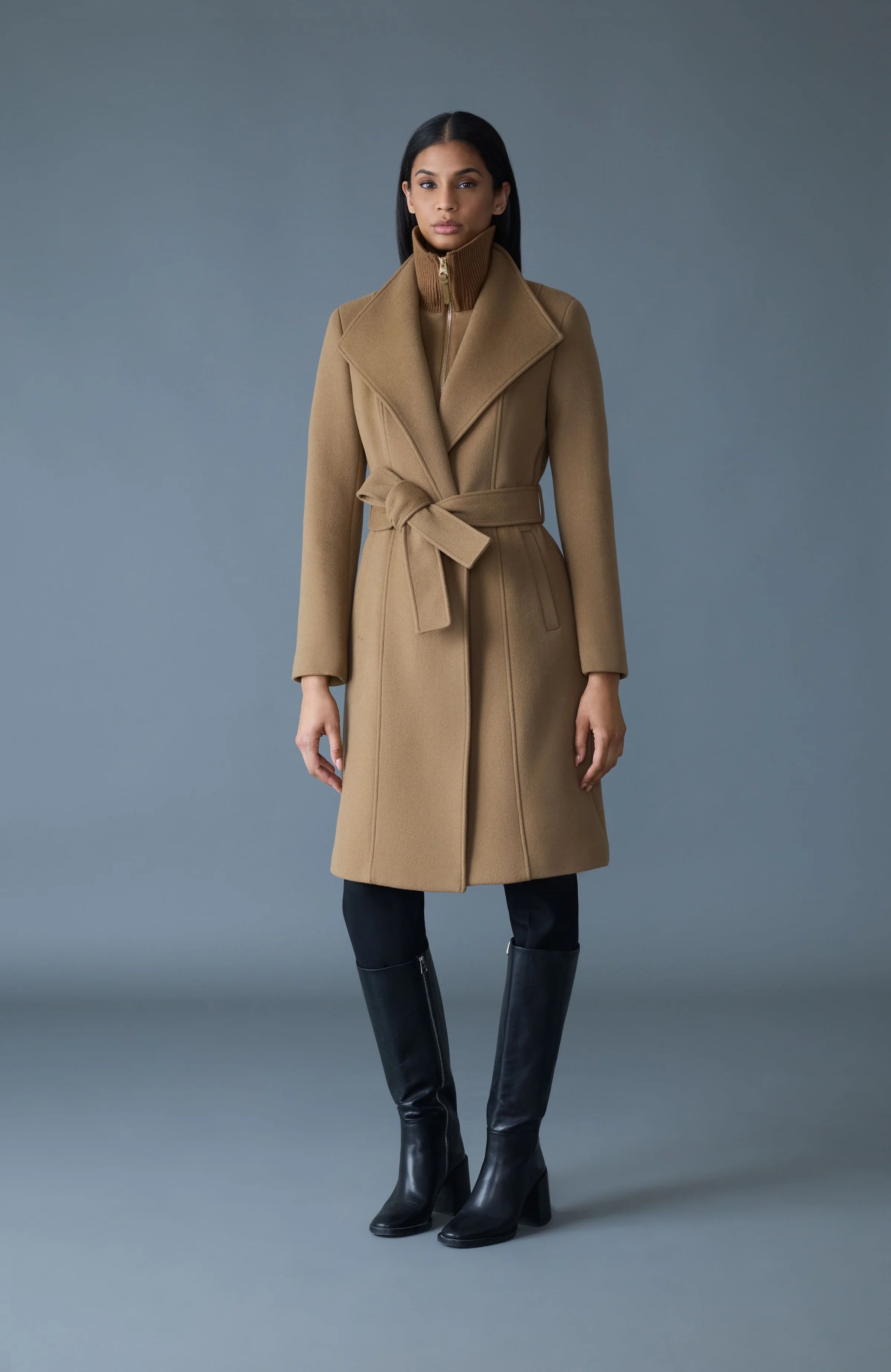 Mackage Norita Z Double Face Wool Coat Otter