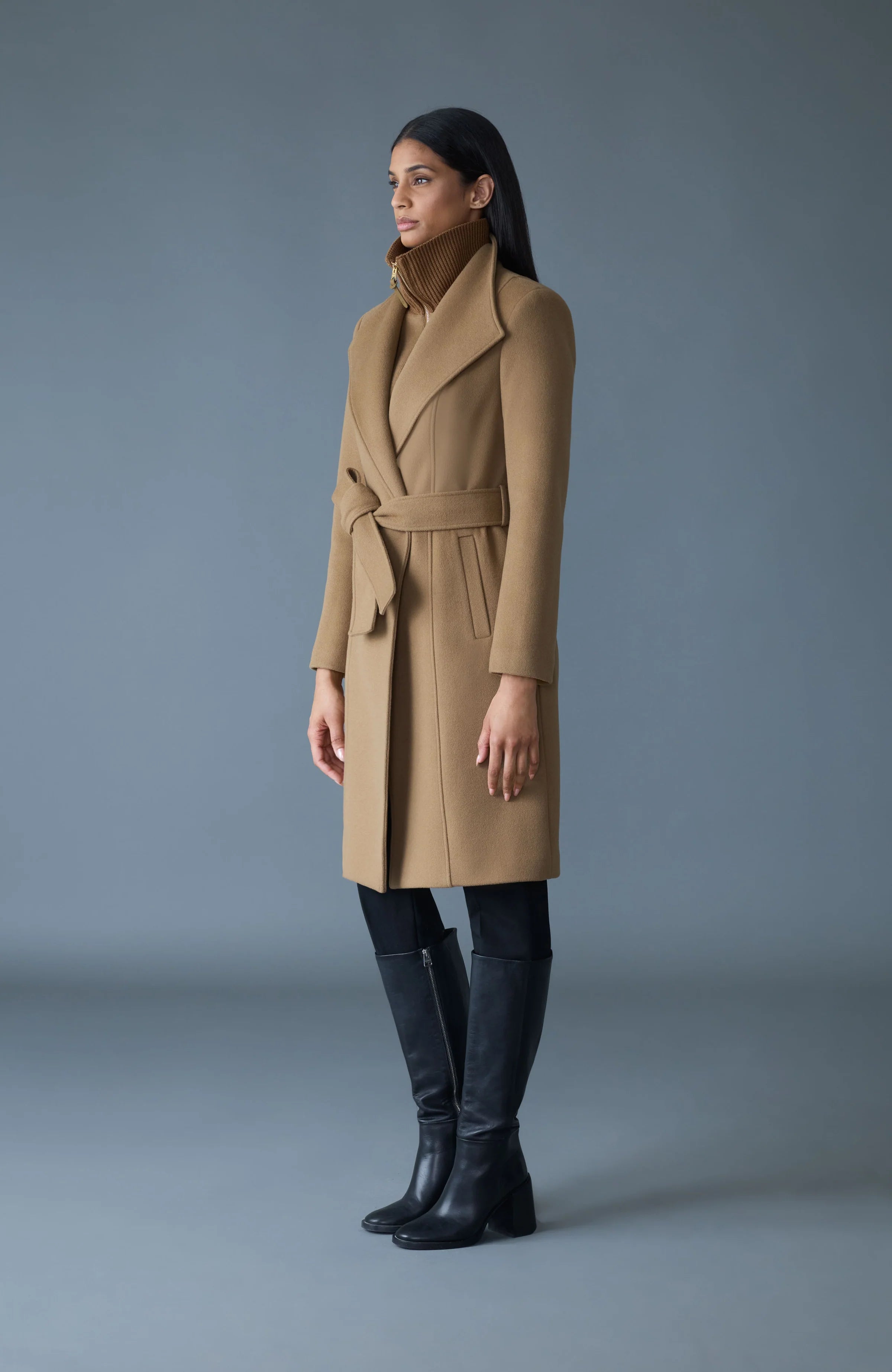 Mackage Norita Z Double Face Wool Coat Otter