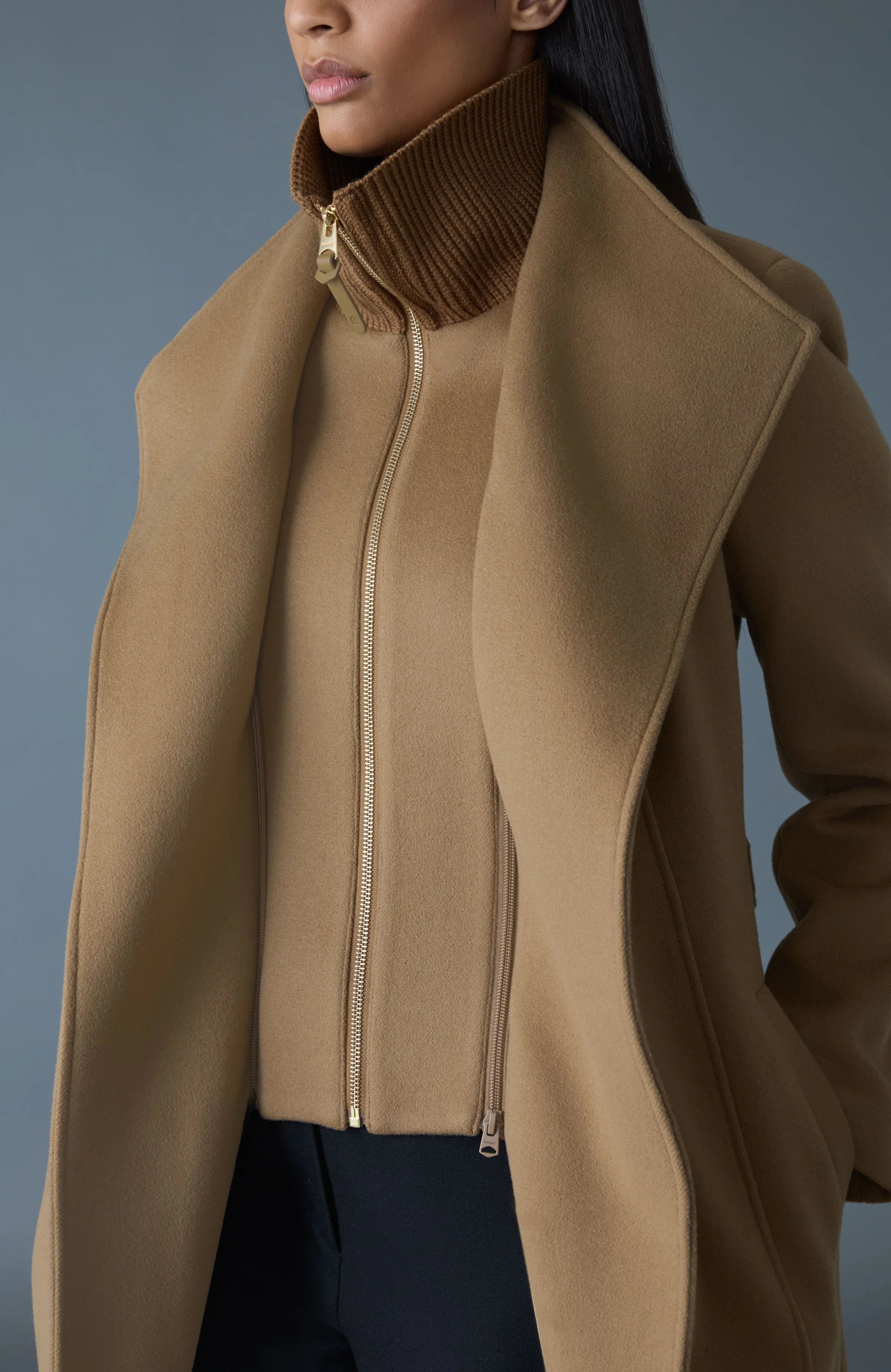 Mackage Norita Z Double Face Wool Coat Otter