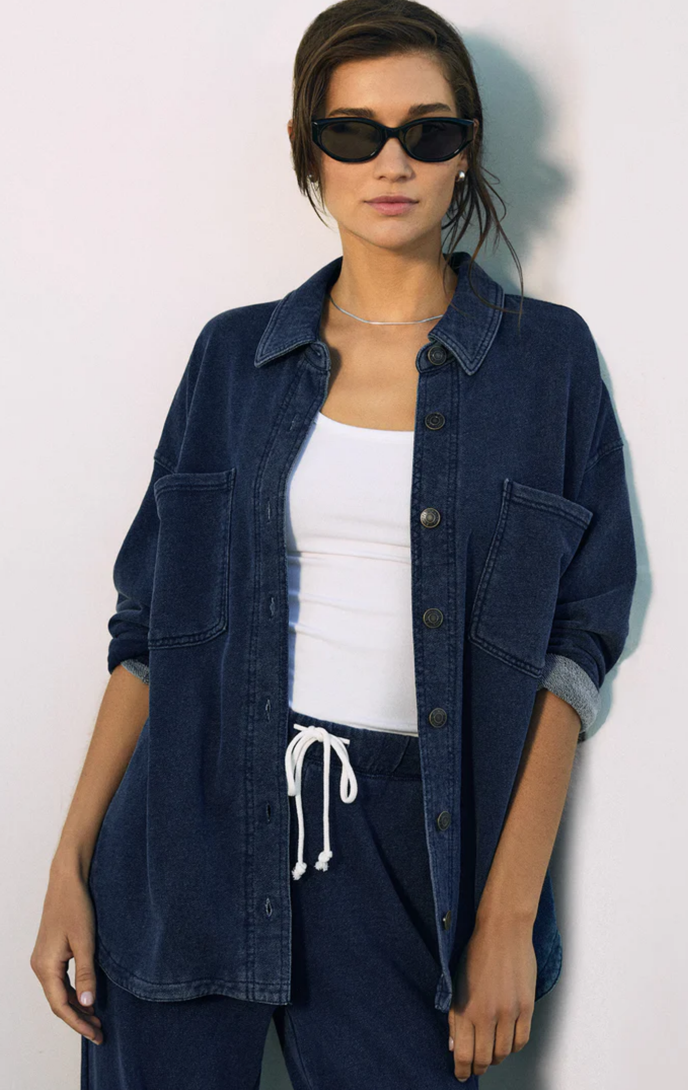 Z Supply All Day Knit Denim Jacket Indigo
