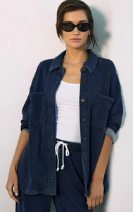 Z Supply All Day Knit Denim Jacket Indigo