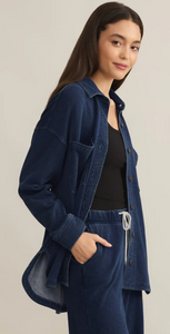 Z Supply All Day Knit Denim Jacket Indigo
