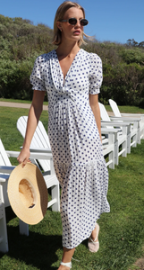 Felicite Smock Twist Dress Blue Dot