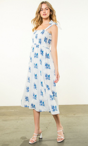 THML Tie Strap Flower Print Dress
