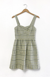 Greylin Sage Stripe Cotton Mini dress