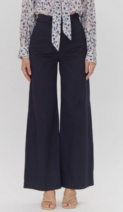 Greylin Canvas Wide Leg Navy Pants