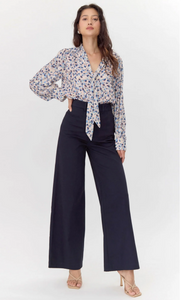 Greylin Canvas Wide Leg Navy Pants