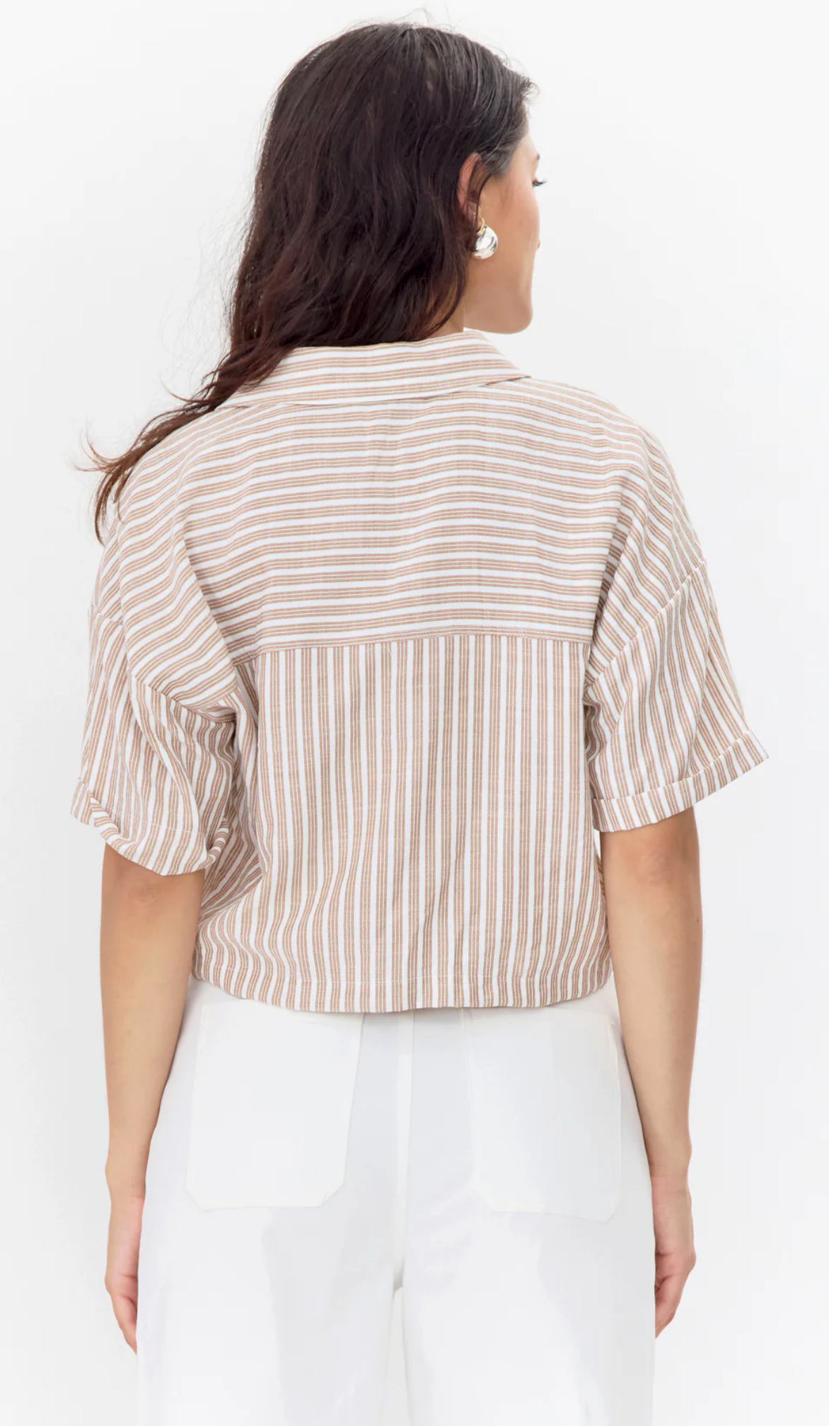 Greylin Chestnut Twist Front Crop Top