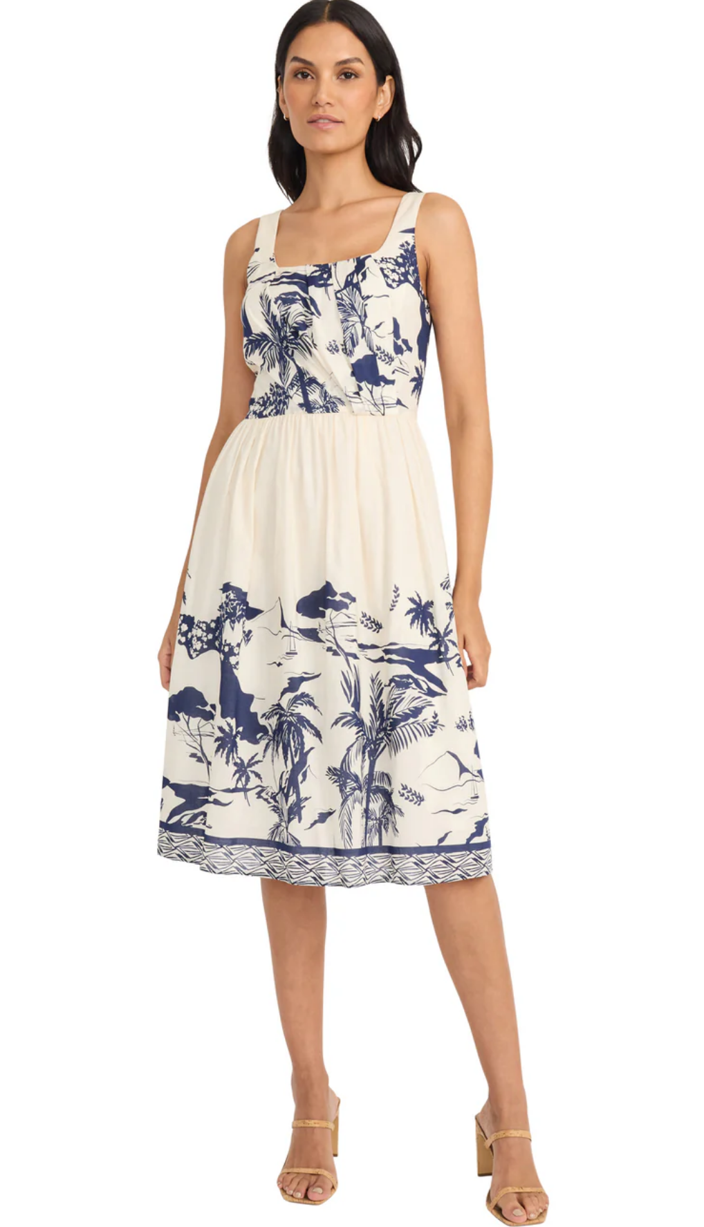 Maggy London Print Flare Dress White