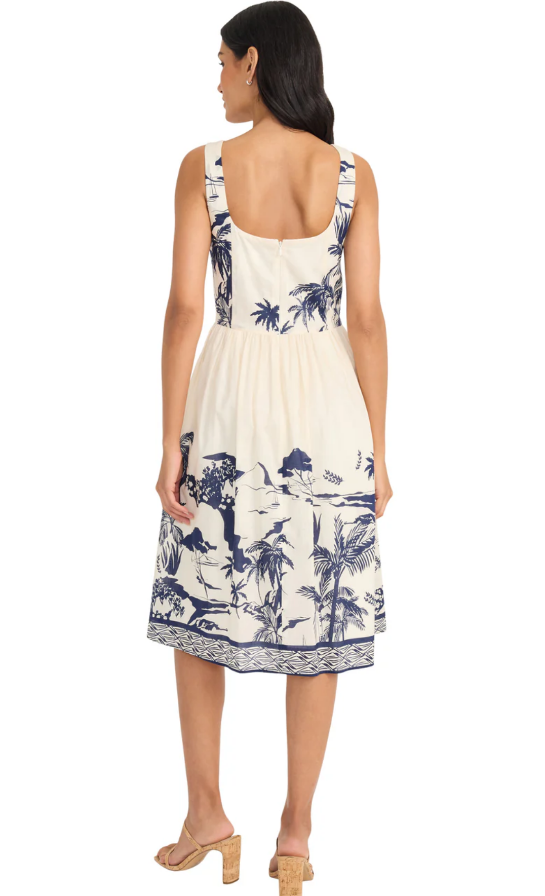 Maggy London Print Flare Dress White