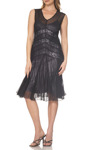 Komarov Chiffon Lace Black Dress