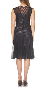 Komarov Chiffon Lace Black Dress