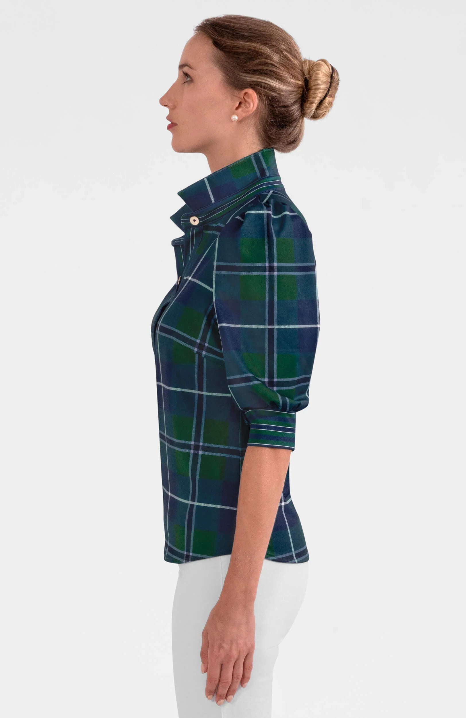 Gretchen Scott Tartan Puff Sleeve Shirt