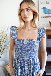 Marea Sasco Midi Dress Indigo Blossom
