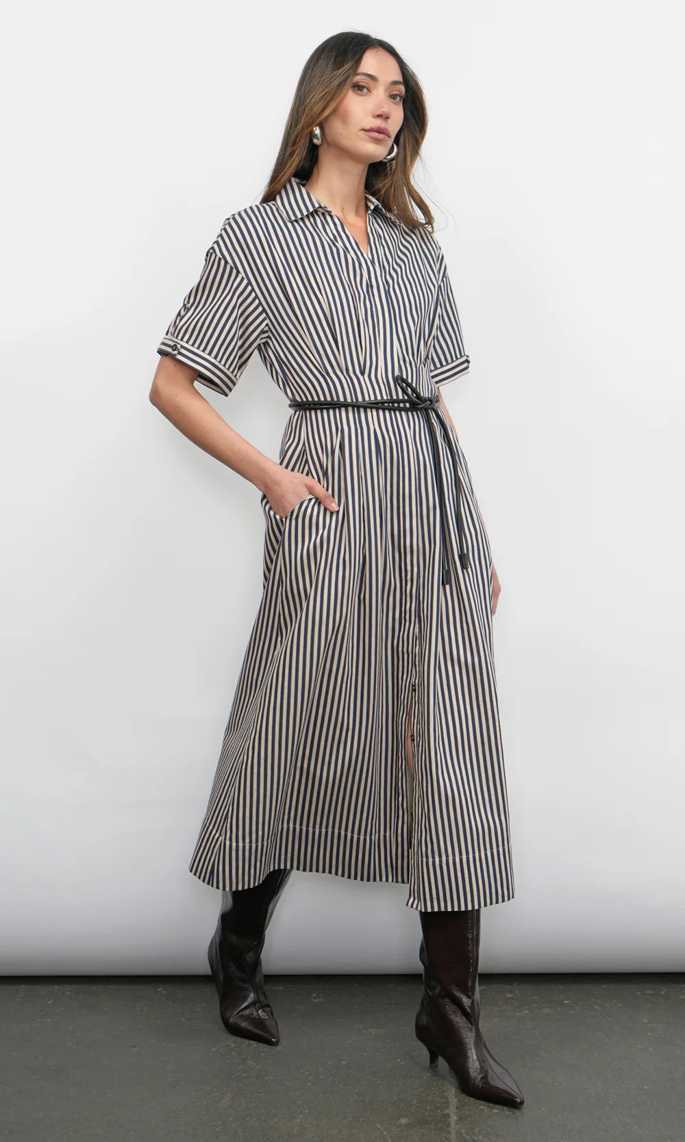 Greylin Vanisa Stripe Midi Dress